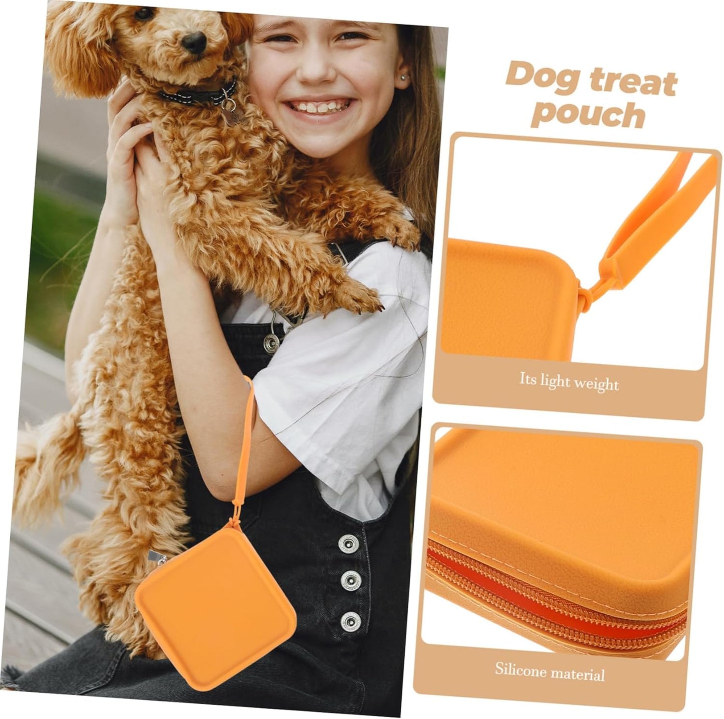 YARNOW 2pcs Silicone Dog Treat Bag Portable Dog Training Treat Pouch for Walking Accessories