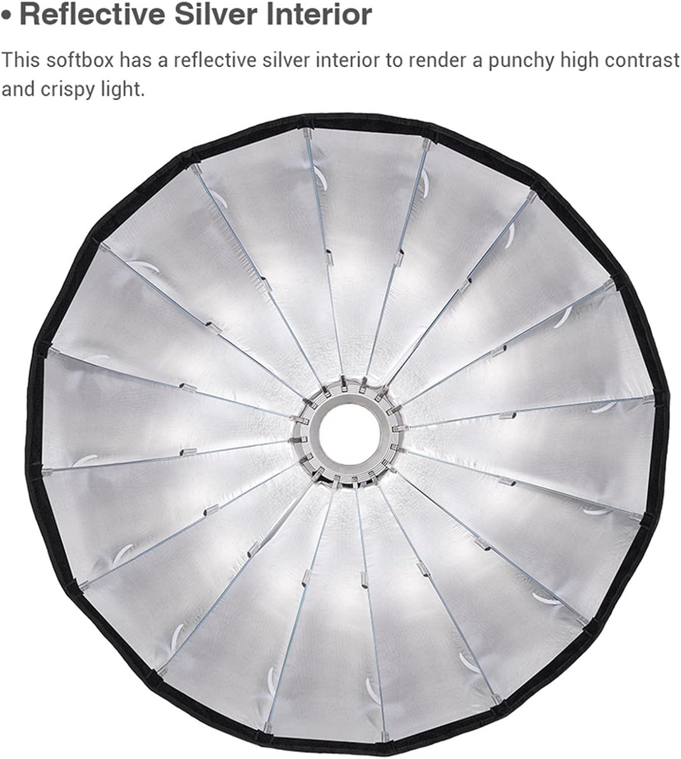 GODOX QR-P90 35.4 Inch/90CM Parabolic Softbox, Bowens Mount Soft Boxes, Quick Release Parabolic Softbox, with Front & Inner Diffuser for SL-60W AD600BM VL150 UL150 SL150II Amaran 100X 200D 200X w/Grid