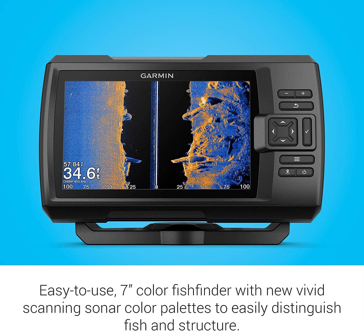 Garmin Striker Vivid 4cv Bundle with Transducer and Protective Cover, 4-inch Color Fishfinder, Vivid Scanning Sonar Color Palettes 010-02550-00