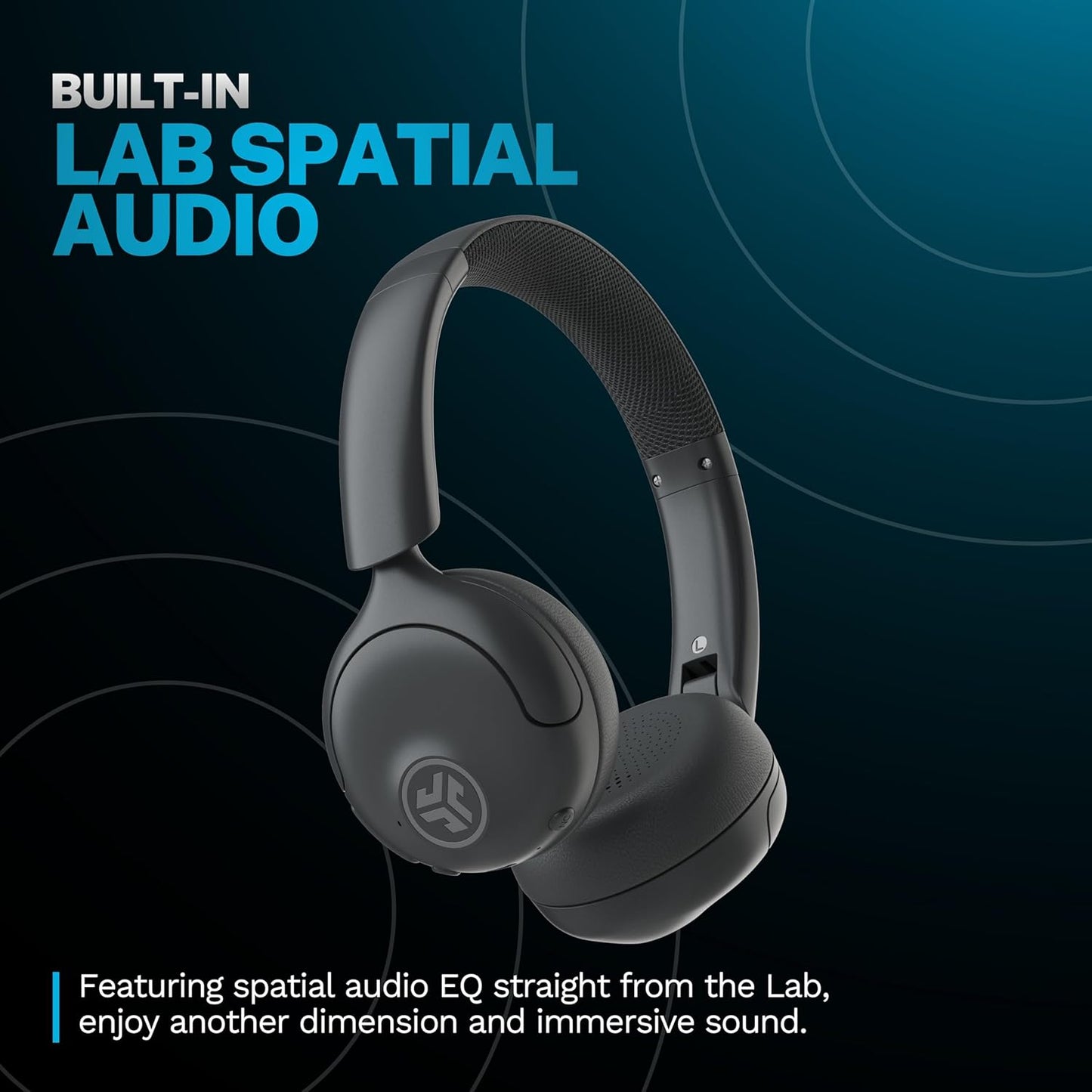 JLab Go Lux ANC Wireless Headphones, Cloud White, Hybrid Active Noise Cancelling, Premium On-Ear Bluetooth Headset, Customizable Sound, Be Aware Mode, Cloud Foam Comfort, Multipoint Connection