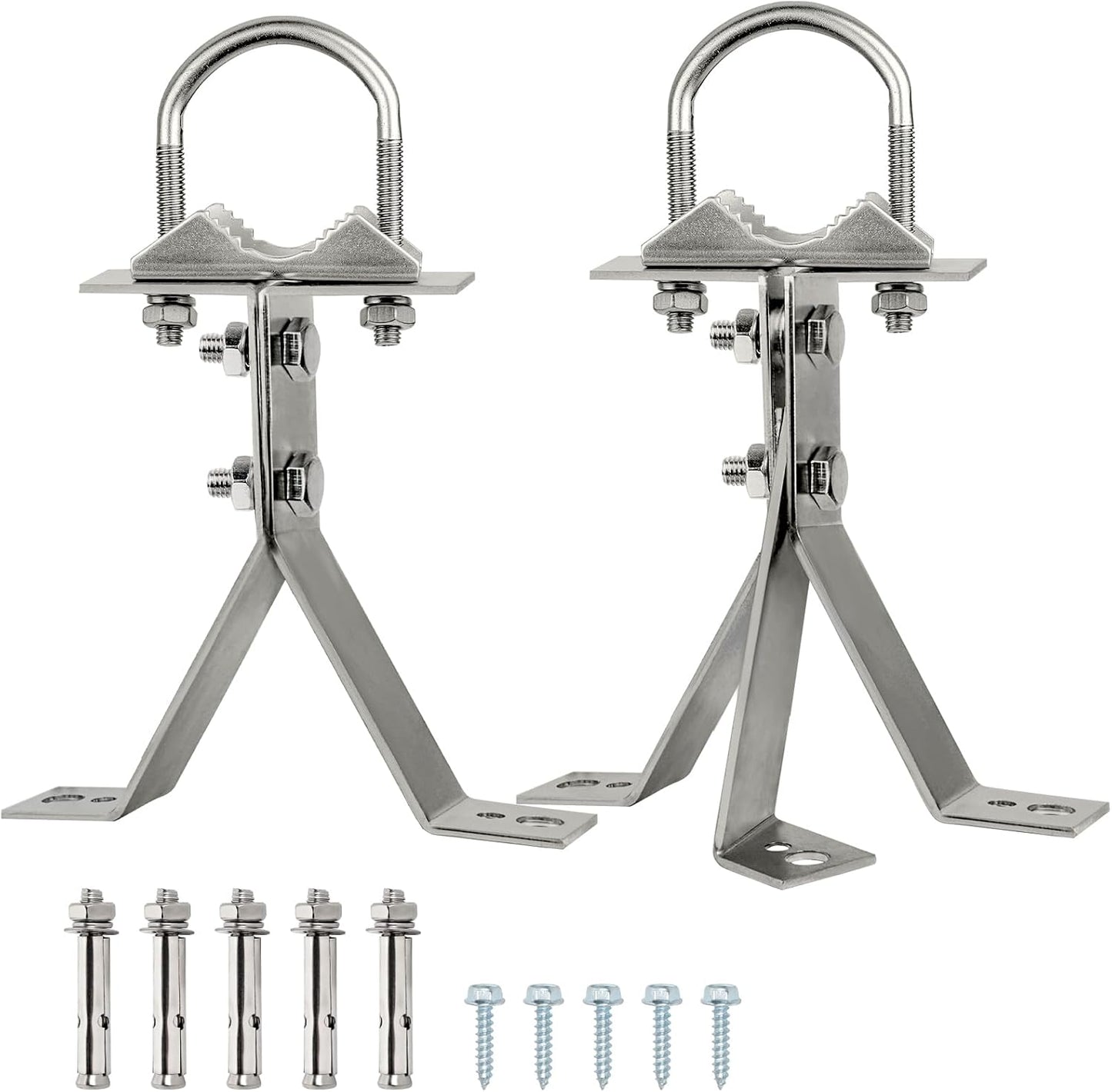XRDS-RF 16 Inch Heavy-Duty Wall Mount Stand Off Mast for TV Antenna - Windproof Mounting Bracket (2-Leg + 2-Leg)