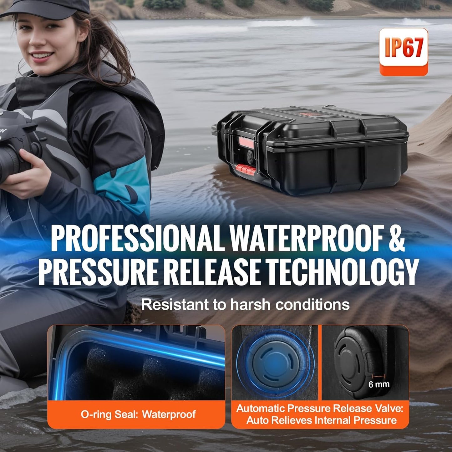 VEVOR Unisex Modern Waterproof Hard Case