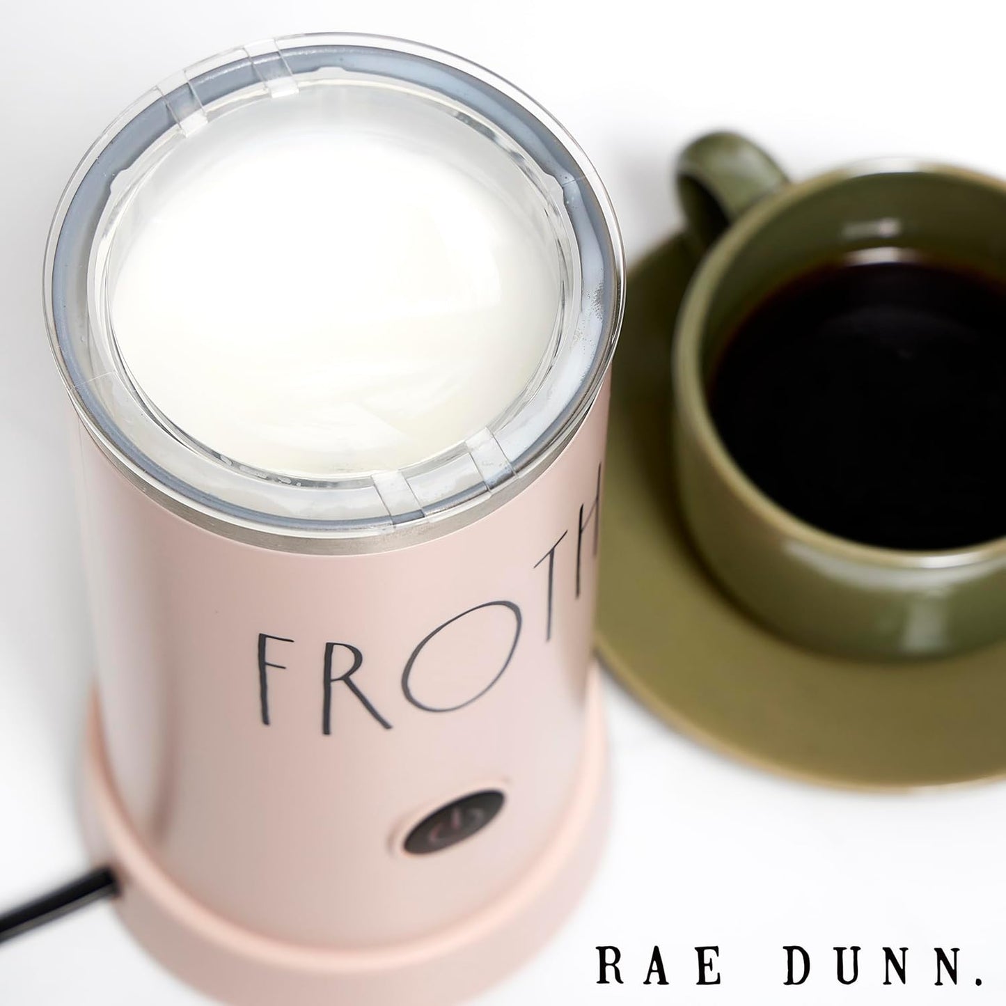 Rae Dunn - Electric Milk Frother - Elegant Automatic Milk Steamer and Frother, Milk Warmer, Hot and Cold Frothing Machine for Coffee, Latte, Cappuccino, Macchiato,
