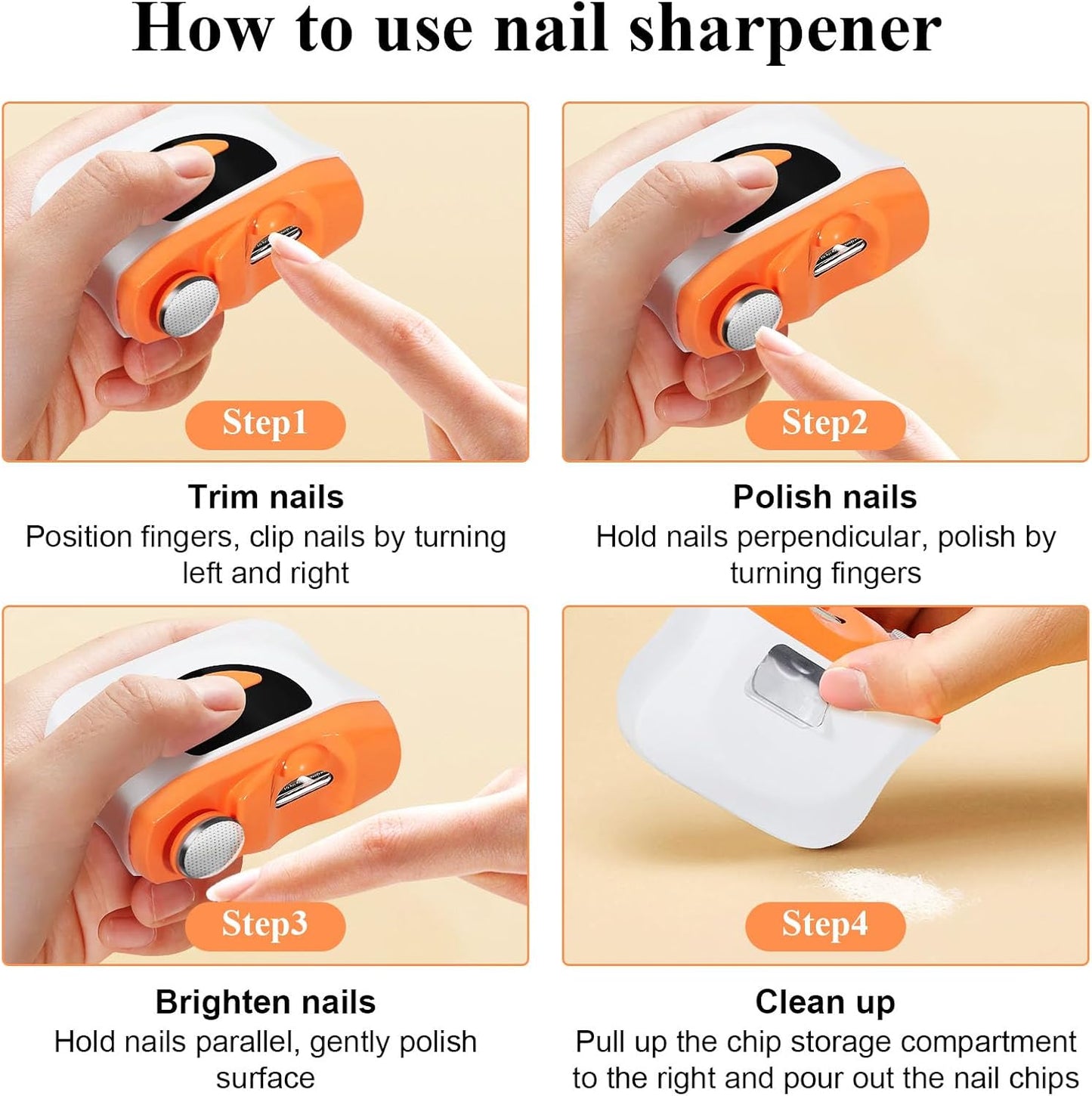 Casmoby 2025 Upgraded Electric Nail Clipper, 2 in 1 Electric Nail Clipper with 3 Speeds & LED Light,Fingernail Trimmer and Polisher with Nail Scraps Storage,USB Rechargeable Suitable for Kids, Senior