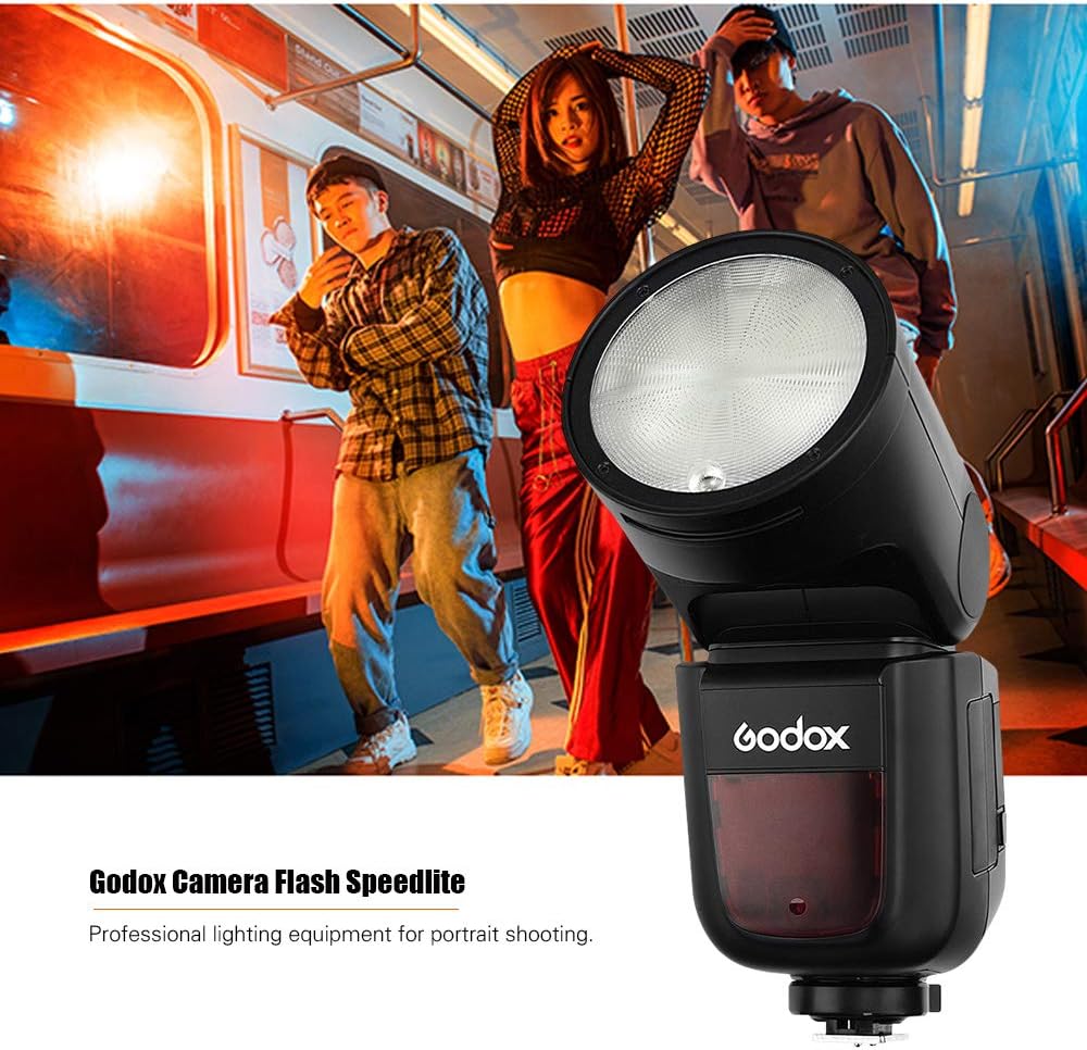 Godox V1C Professional Camera Flash Speedlite Speedlight Round Head Wireless 2.4G Replacement for Canon EOS Series 1500D 3000D 5D Mark LLL 5D Mark ll for Wedding Portrait Studio Photography