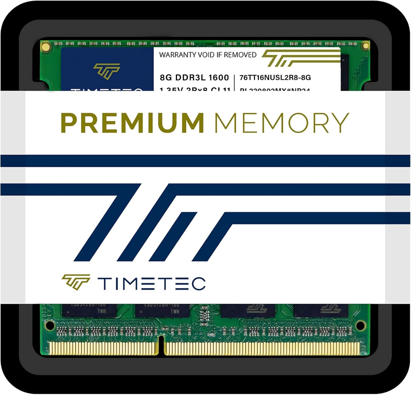 Timetec 16GB KIT(2x8GB) DDR3L / DDR3 1600MHz PC3L-12800 / PC3-12800 Non-ECC Unbuffered 1.35V / 1.5V CL11 2Rx8 Dual Rank 204 Pin SODIMM Laptop Notebook PC Computer Memory RAM Module Upgrade