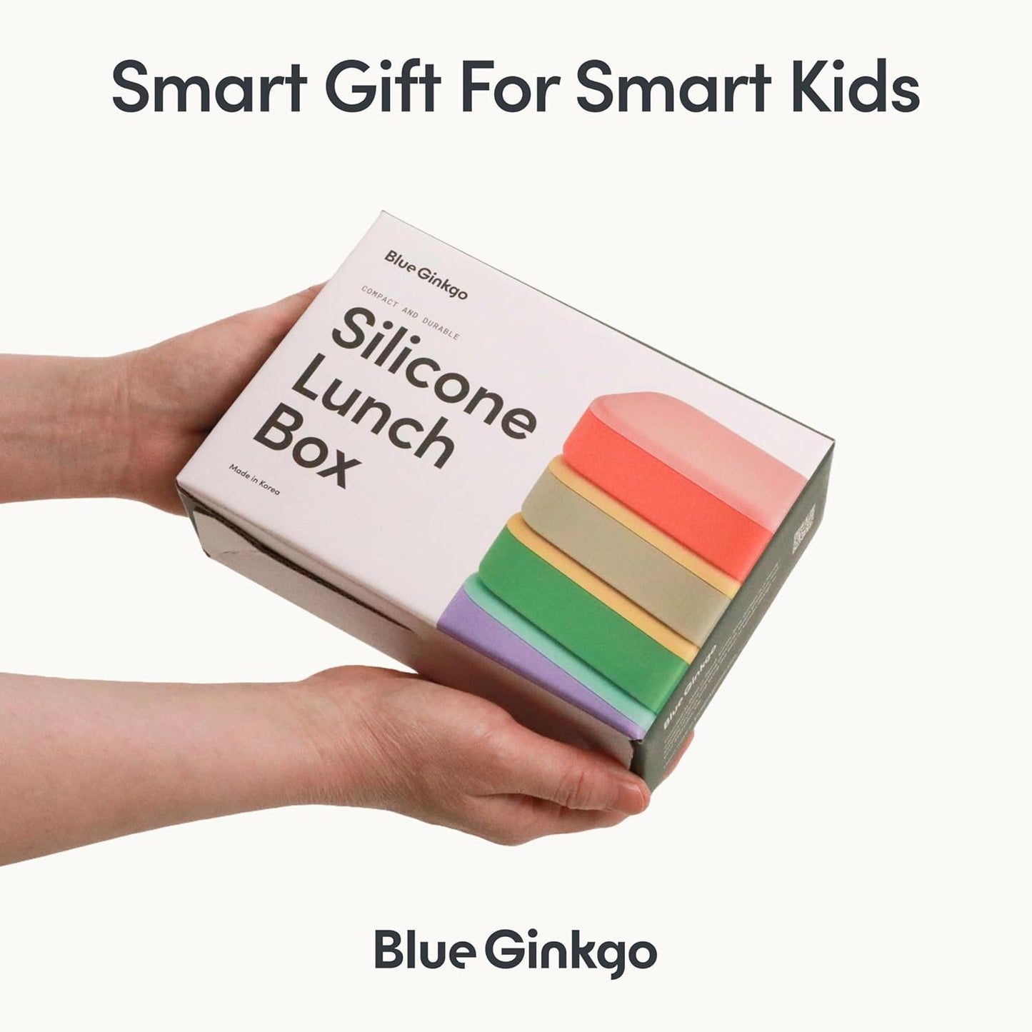 Blue Ginkgo Kids Silicone Lunch Box Set – Durable Heavy-Duty Silicone Bento Box, Microwave, Freezer, Dishwasher Safe – Airtight, BPA Free (Made in Korea, Coral)