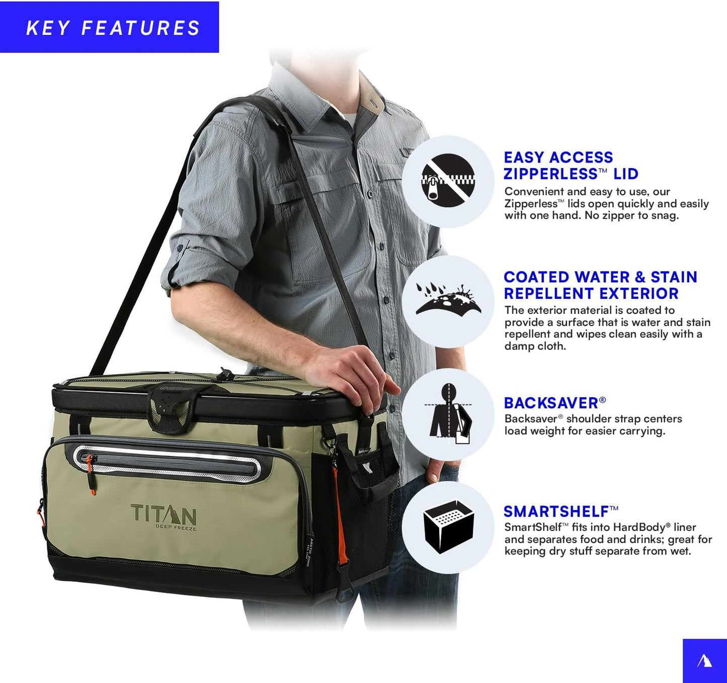 Arctic Zone Titan Deep Freeze 16 Can Zipperless Hardbody Cooler, Moss