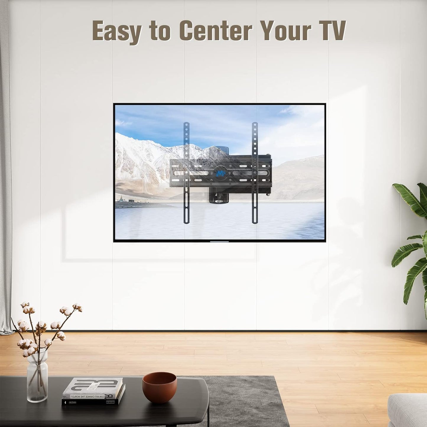 Mounting Dream Full Motion TV Wall Mount Corner Bracket with Center Design for Most of 26-55 Inch LED, LCD, OLED Flat Screen TV, with Swivel Articulating Arm, up to VESA 400x400mm, 60LBS, MD2377