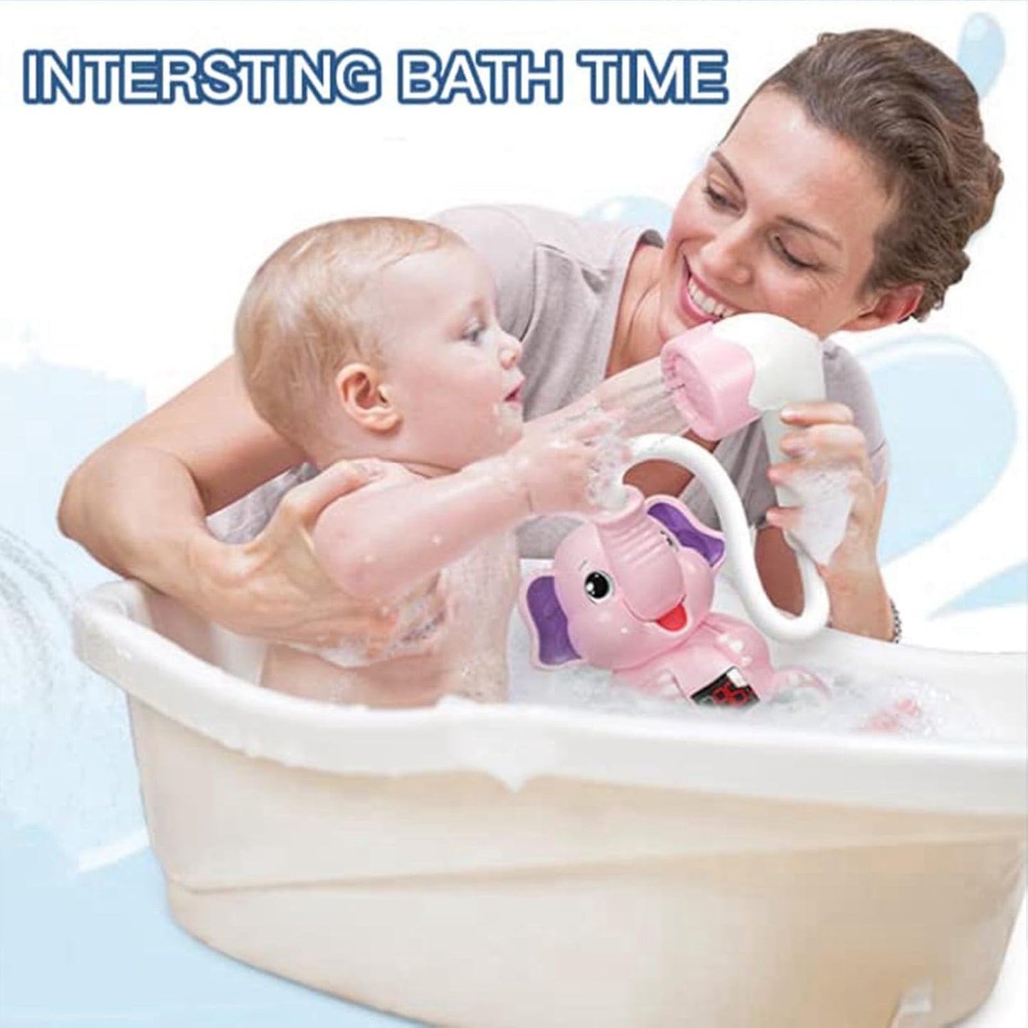 Baby Water Spray Head, Thermometer Adjustable Hose Kids Bath Shower Head IPX7 Waterproof for Bathtub (Model 1)