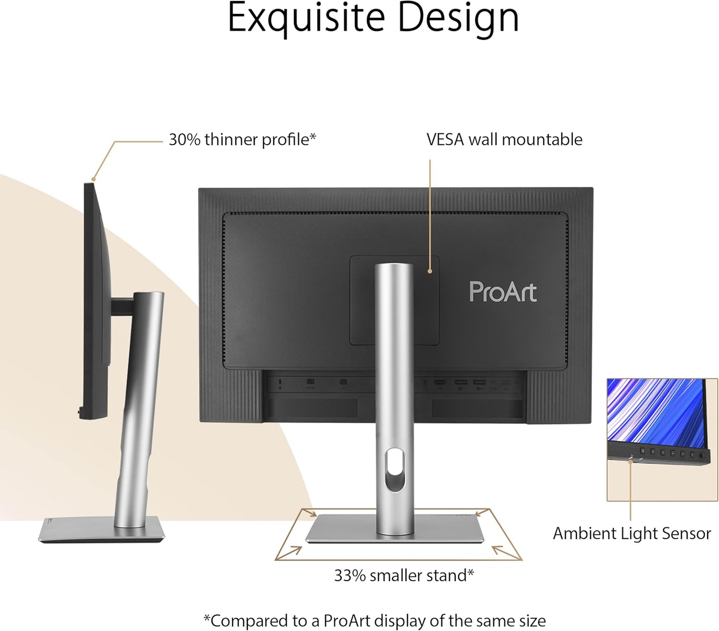 ASUS ProArt Display 27" Monitor PA278CV - WQHD (2560 x 1440), IPS, 100% sRGB, 100% Rec. 709, ΔE < 2, Calman Verified, USB Hub, USB-C, DisplayPort Daisy-Chaining, HDMI, Eye Care, Height Adjustable , BLACK/SLIVER