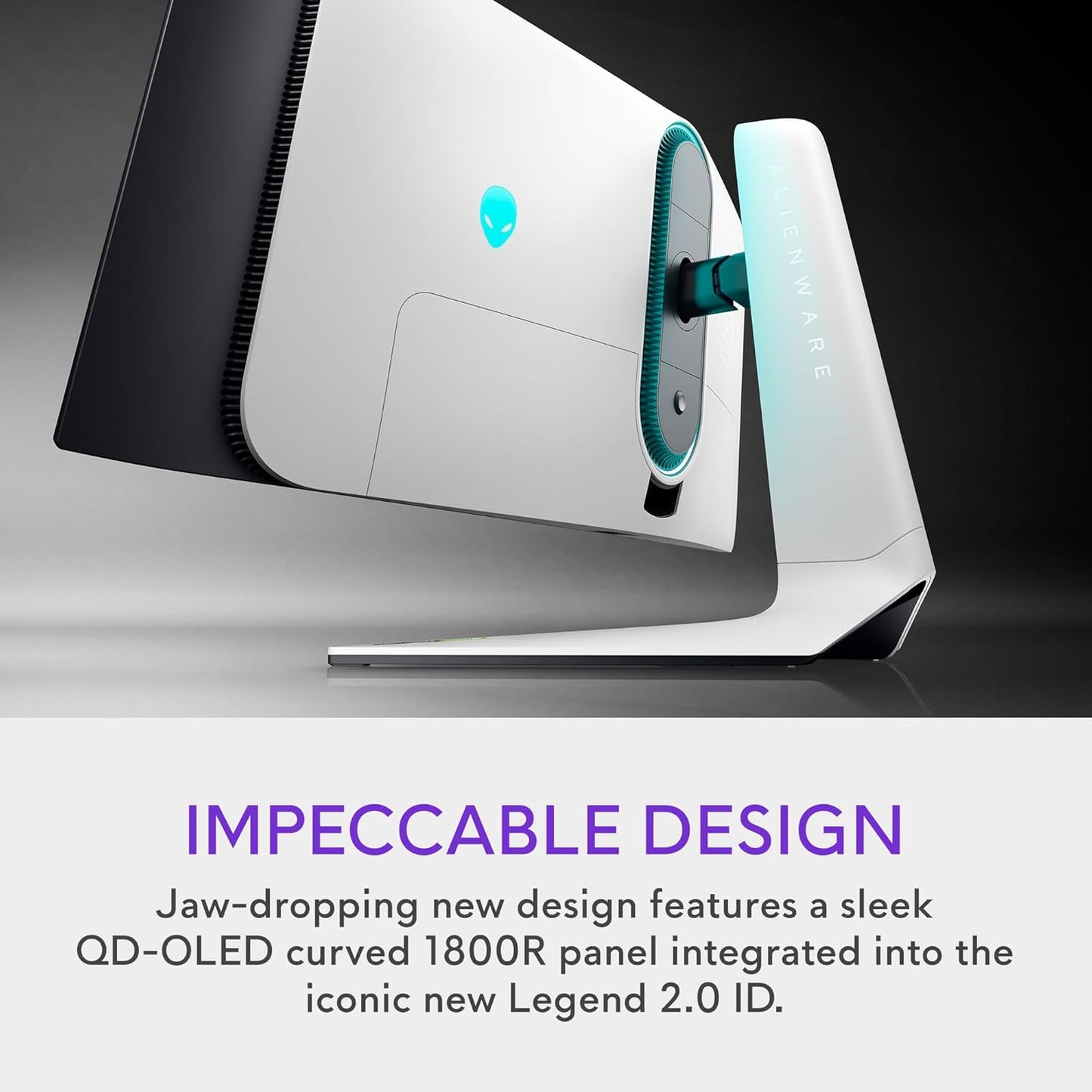 Alienware AW3423DW 34.18-inch Quantom Dot-OLED Curved Gaming Monitor, 3440x1440 pixels at 175Hz, 1800R Curvature, True 0.1ms gray-to-gray, 1Million:1 Contrast Ratio, 1.07 Billions Colors - Lunar Light