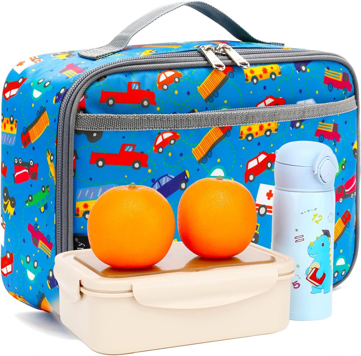 FlowFly Kids Lunch Box Insulated Soft Bag Mini Cooler Back to School Thermal Meal Tote Kit for Girls, Boys, Black
