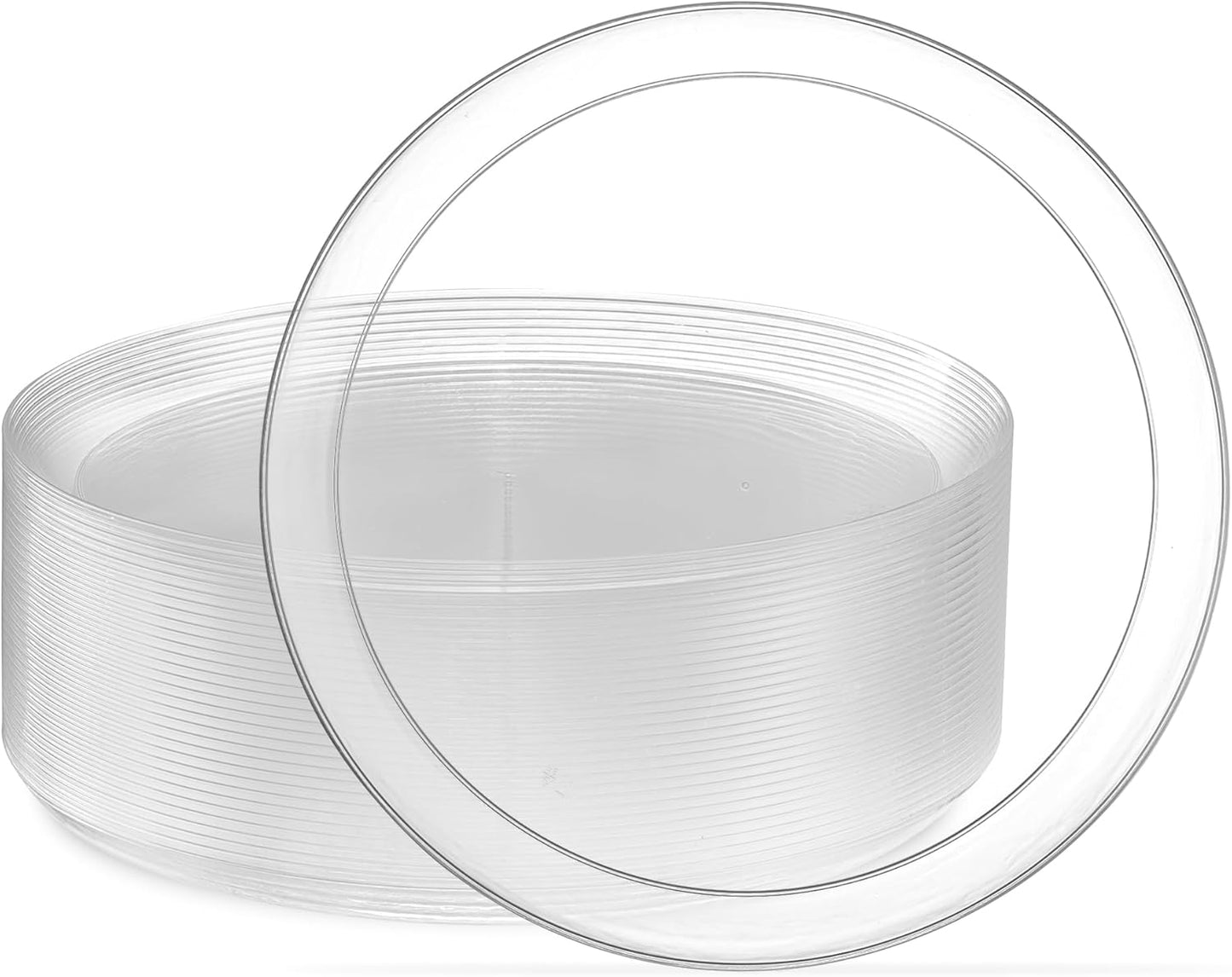 PLASTICPRO [30 Pack 10.7'' Christmass Green Plastic Party Plates Edge Collection Premium heavyweight Elegant Disposable Tableware Dishes