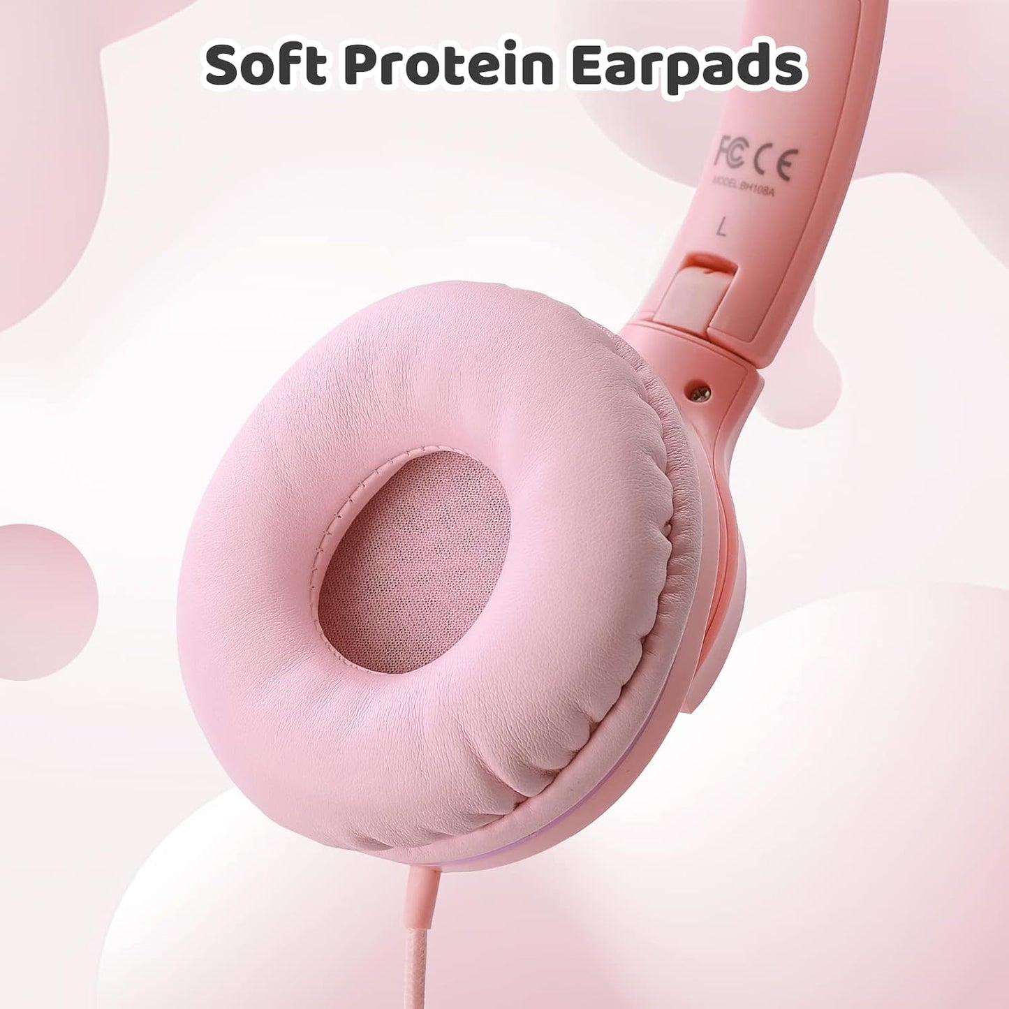 INFURTURE Kids Headphones for School Travel, 94dB Safe Volume Limited, HD Mic Stereo Sound Over-Ear Girls Boys Headphones for Kid, Foldable 3.5mm and USB-C Wired Headphones for iPad Computer