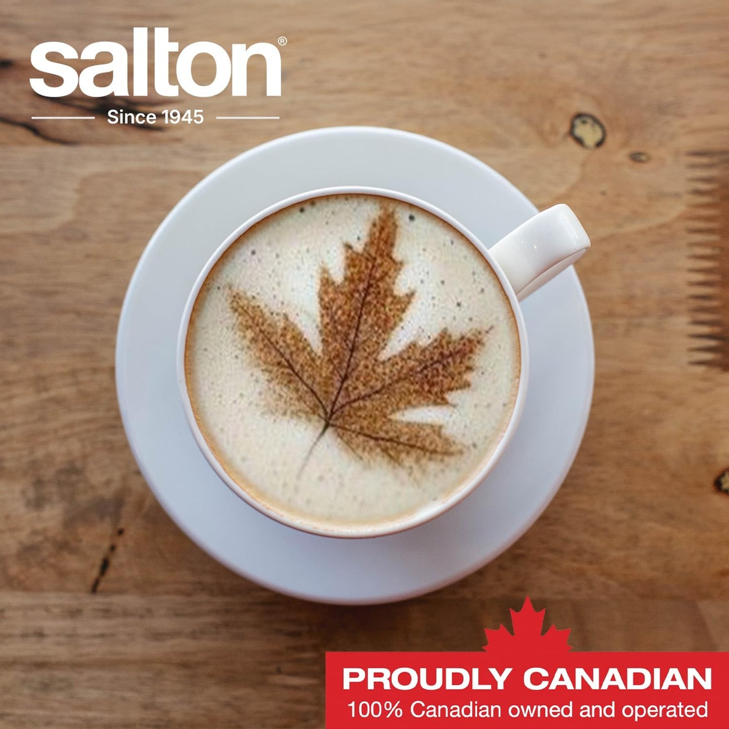 Salton Stainless Steel Milk Frother - Froth, Warm & Foam Milk for Coffees & Lattes