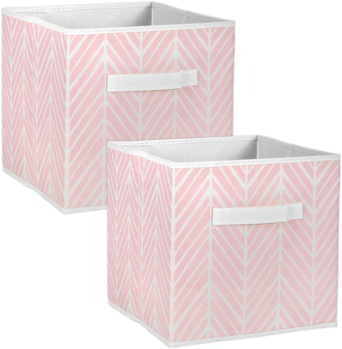 DII Foldable Fabric Storage Containers for Nurseries, Offices, Closets, Home Decor, Cube Organizers & Everyday Storage Needs, (Large - 11 x 11 x 11) Scroll Nautical Blue - Set of 2