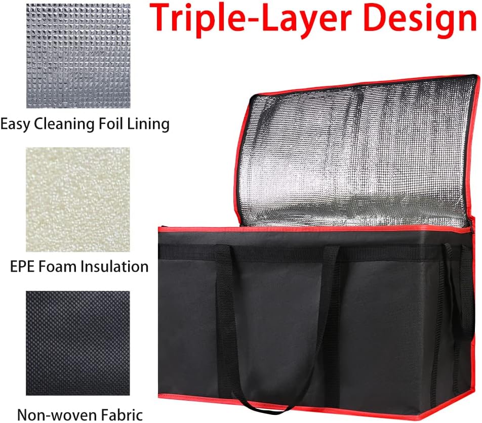 Purilite Select™ Insulated Food Delivery Bag – Extra Large Thermal Carrier for Hot & Cold Food Transport