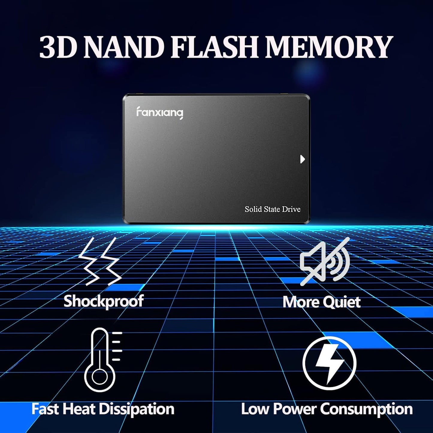 Fanxiang S101 1TB SSD SATA III 6Gb/s 2.5" Internal Solid State Drive, Read Speed up to 550MB/sec, Compatible with Laptop and PC Desktops(Black)