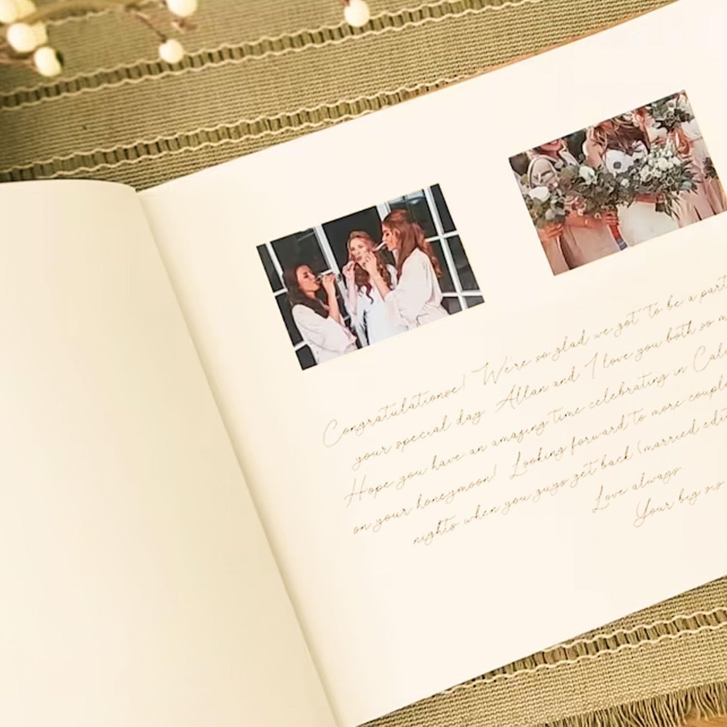 TOPWOOZU Personalized Wedding Guestbook, Custom Wooden Guest Book Sign Books for Wedding Reception