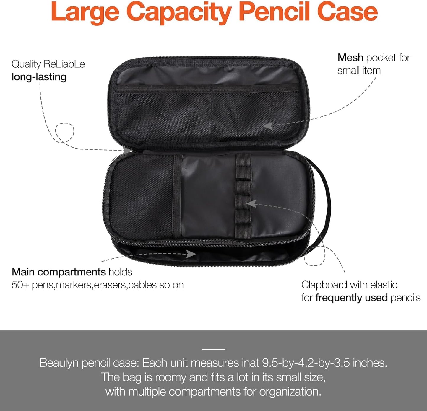 Beaulyn Gamer Pencil Case for Boys - Large Pencil Bag with Compartment, Portable Zipper Gaming Pen Pouch Pencil Box Organizer for School Boy Kids