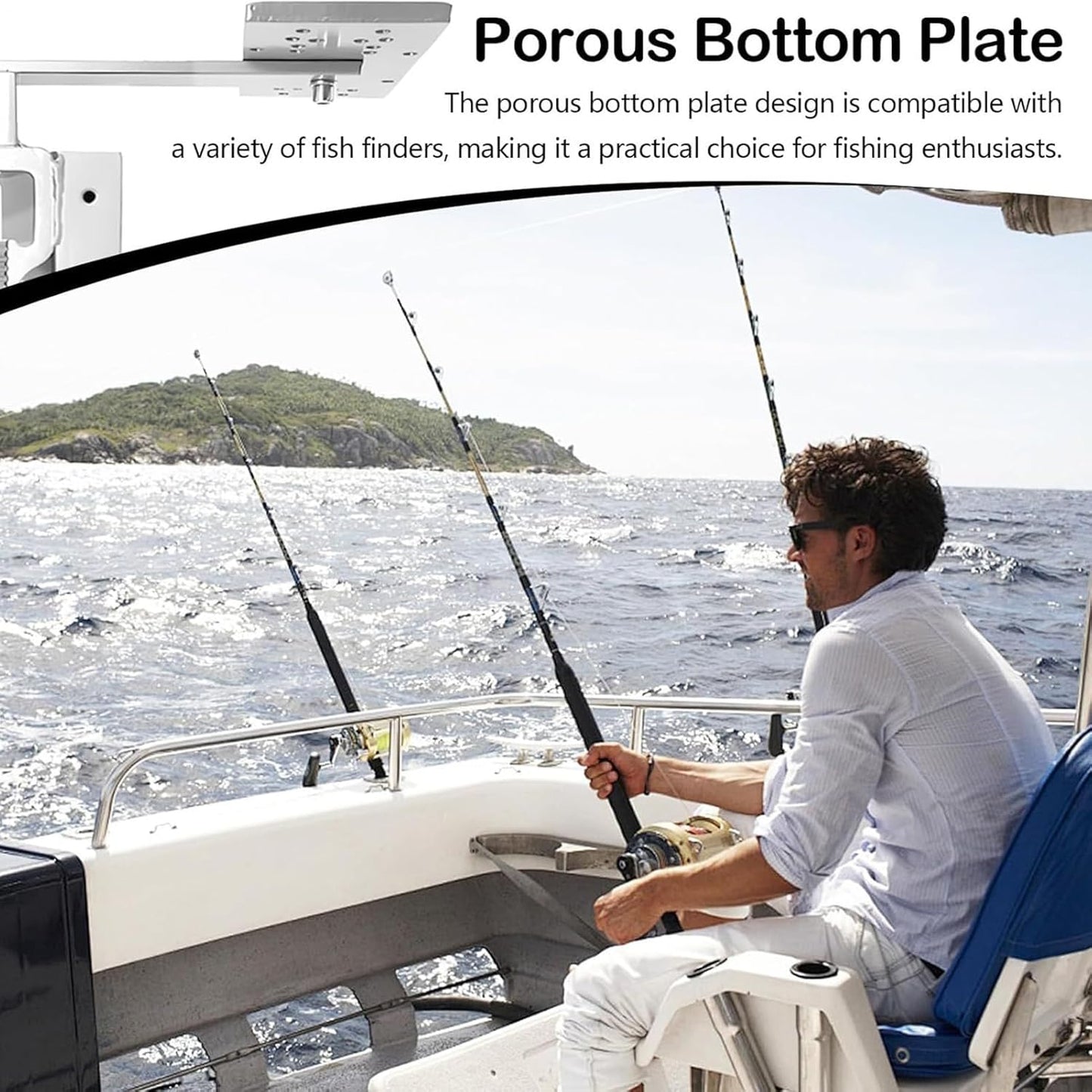 Fish Finder Bracket - Fish Finder Mounts for Boats | Marine Mount Holder | 360 Degree Rotating Adjustable Mount Holder Durable Fishing Accessory for Boat Kayak Saltwater Marine Freshwater Fishing