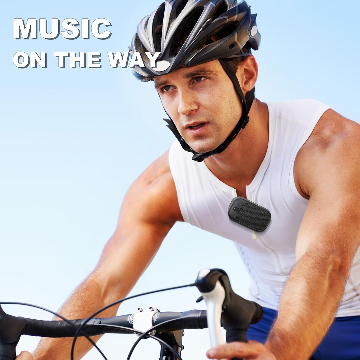 Oraolo Wearable Bluetooth Speaker, Clip on Portable Wireless Speaker with Microphone for Hands-Free Music and Calls, Mini Speaker for Work, Bike, Hiking, Running, 18H Long Playtime, 1 Pack