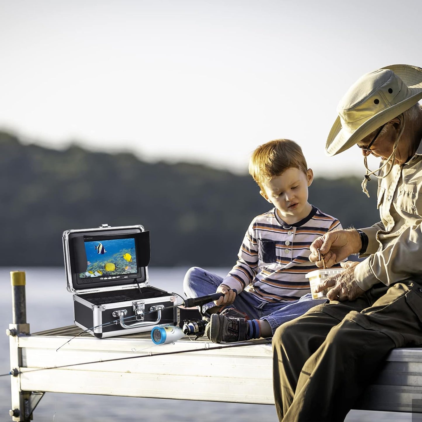 1200TVL Underwater Fishing Camera Fish Finder with 12 IR L-EDS 7Inch/9Inch LCD Display 15M/30M/50M Cable IP68 Waterproof for Sea Lake Boat Ice Fishing JOYID