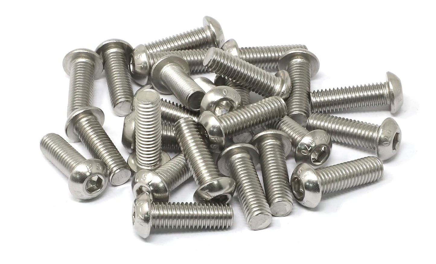 iexcell 50 Pcs M6 x 20mm Thread Pitch 1 mm Stainless Steel 304 Hex Socket Button Head Cap Screws Bolts Kit