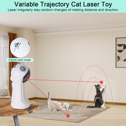 TBTeek Motion-Activated Interactive Cat Toy, USB Rechargeable Automatic Cat Toy with Rotating Light, 4 Speed Modes for Indoor Cats, Kittens & Dogs - PuriLite