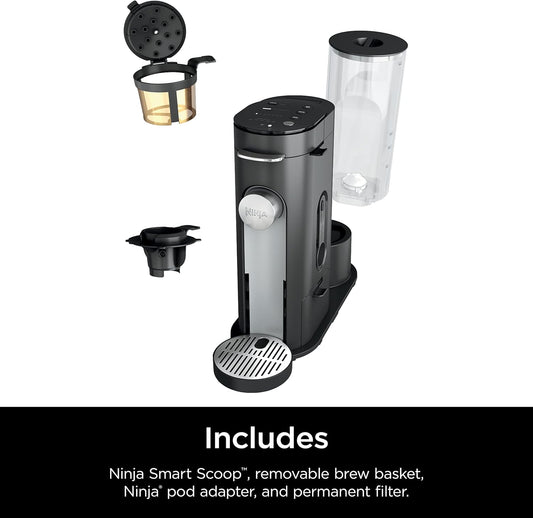 Ninja PB040C Pods & Grounds Single-Serve Coffee Maker, K-Cup Pod Compatible, 56-oz. Reservoir, Iced Coffee Maker, Black - PuriLite