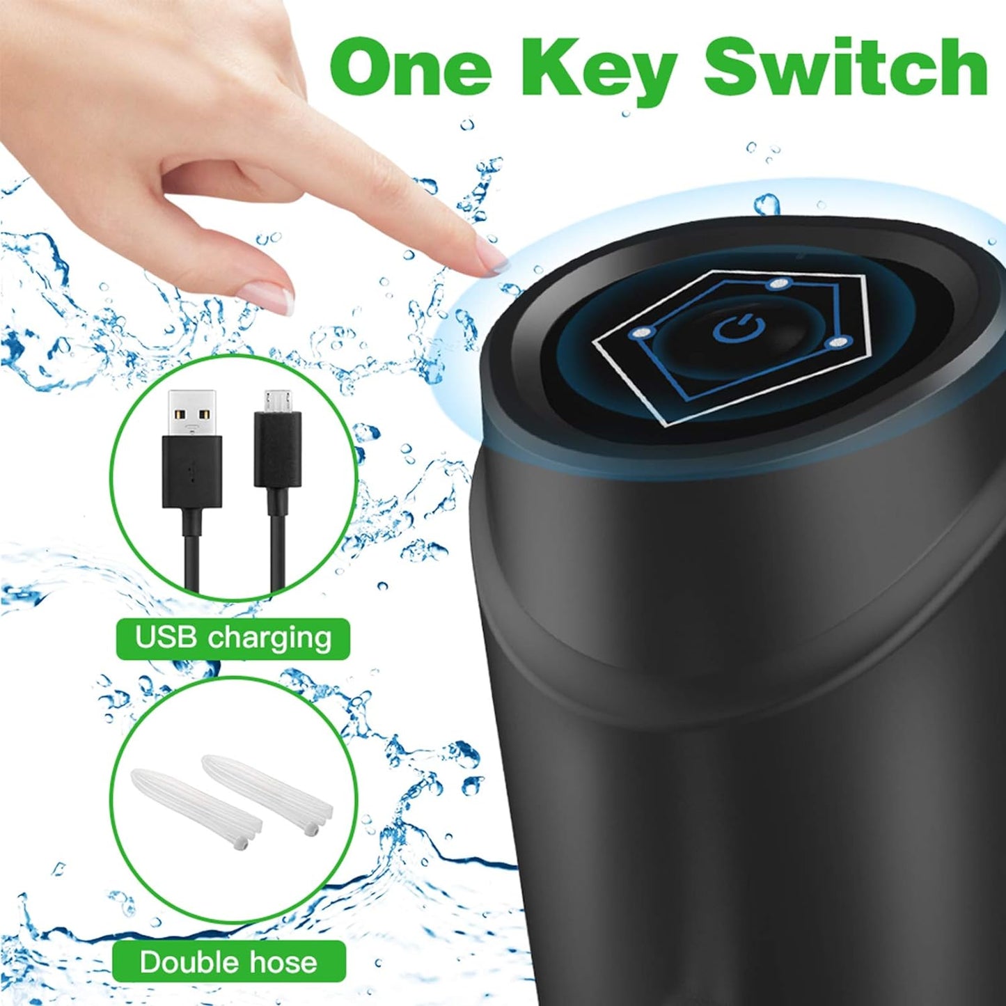 5 Gallon Electric Drinking Portable Water Dispenser, Universal USB Charging Water Bottle Pump for 2-5 Gallon with 2 Silicone