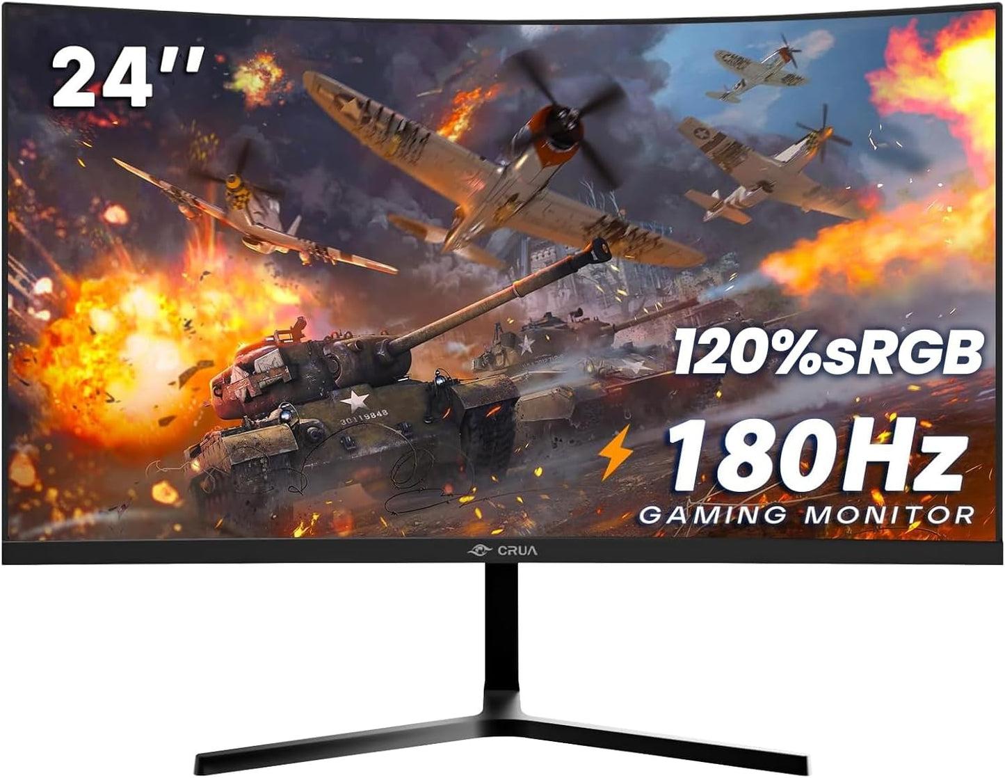 CRUA 34 Inch Curved Gaming Monitor 144HZ, White 21:9 Ultra Wide PC Monitor 1500R WQHD 3440X1440P 120% sRGB Computer Display/VA Panel/PIP& PBP/HDMI2.0 & DP1.4/Tilt Adjustment/Wall Mountable