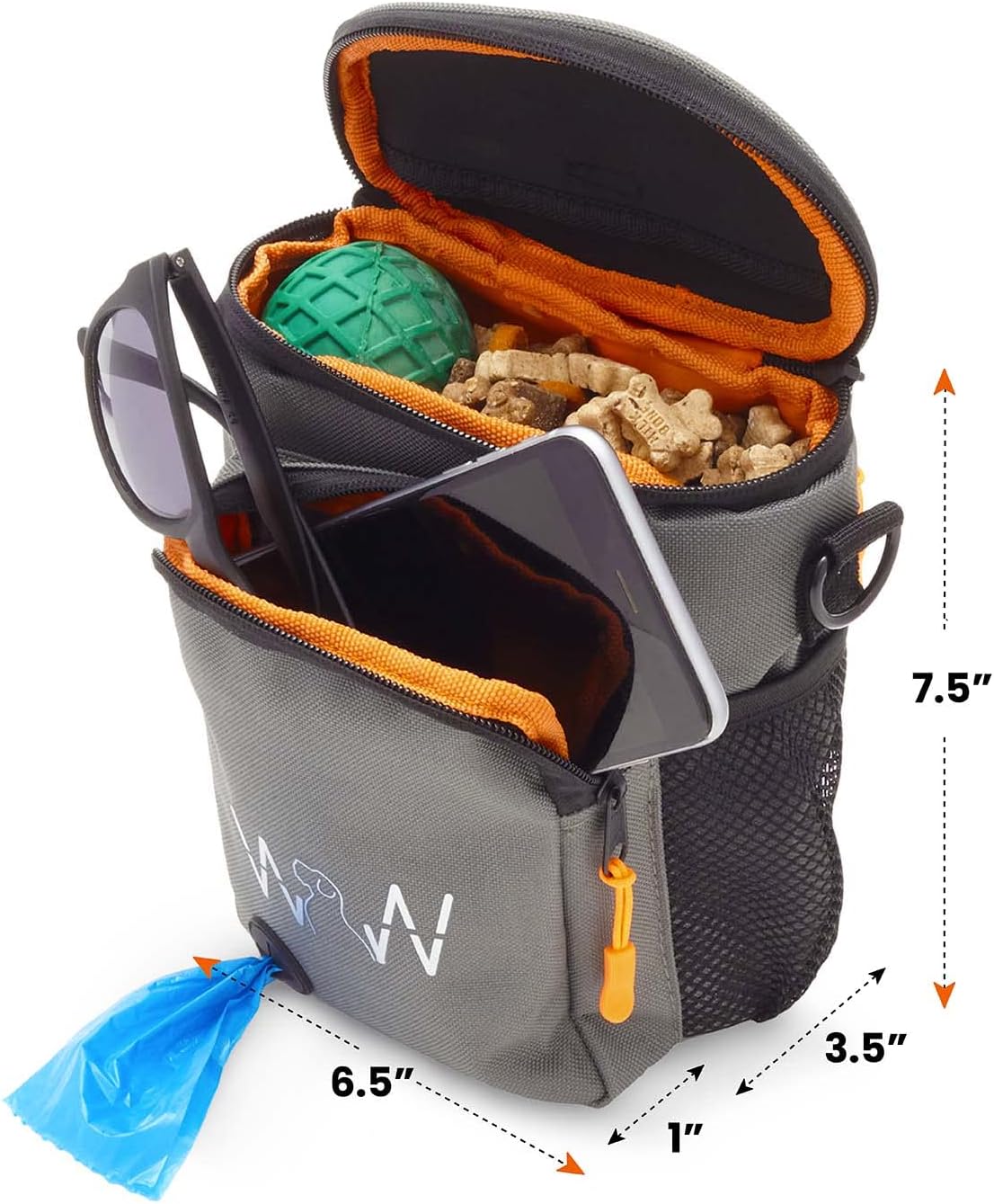 Wolf in Winter Quickdraw XL Dog Treat Pouch Bag for Training with Waste Bag Holder Phone Pocket and Belt Clip – Dog Accessories for Walking Hiking and Puppy Essentials – (Raspberry)