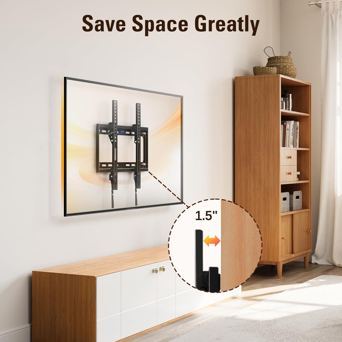 Mounting Dream TV Wall Mounts for Most 26-60" LED, LCD, OLED, Plasma Flat Screen TVs, Tilting TV Mount Low Profile up to VESA 400 x 400mm and 88 LBS Loading MD2268-MK