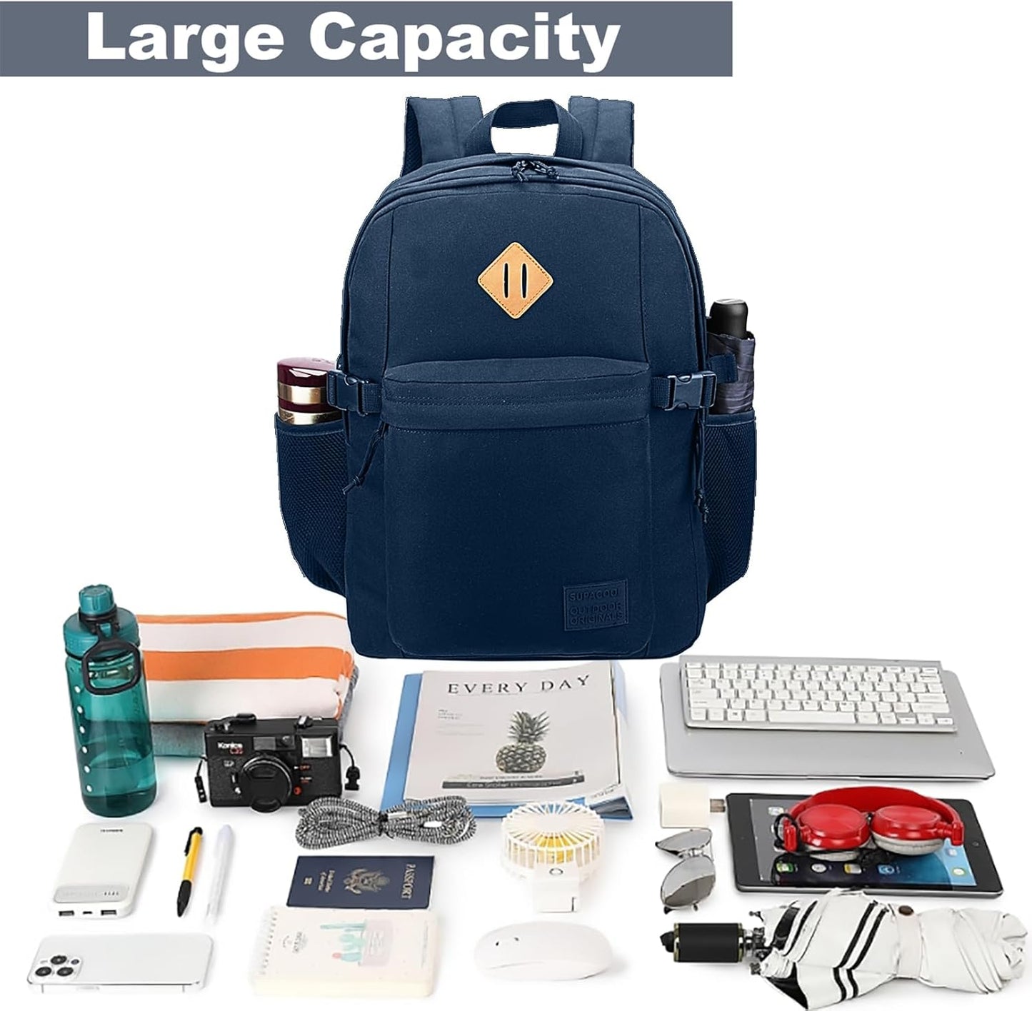 SUPACOOL Lightweight Casual Backpack for Men and Women, Large Backpack for School Boys and Girls