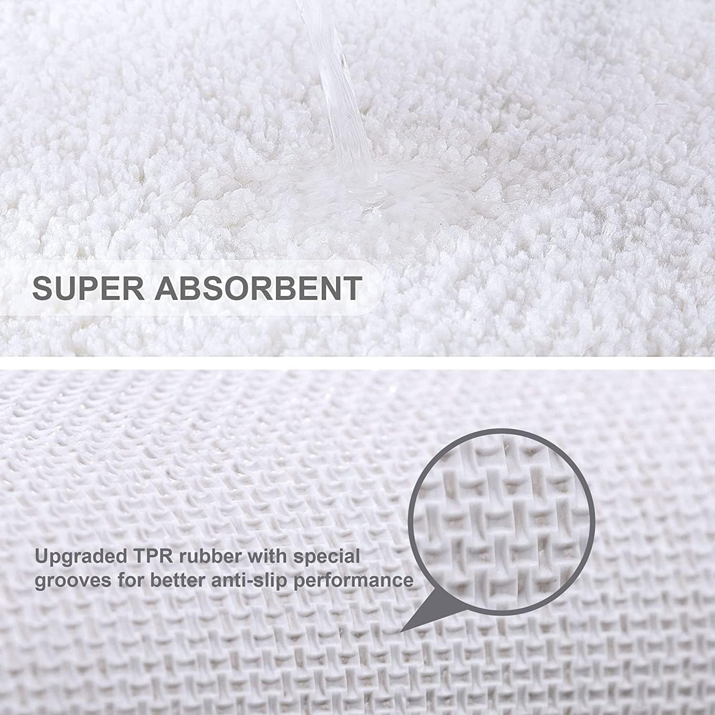 Bathroom Rugs Set 2 Pieces - Bath Rugs Ultra Soft Absorbent Non-Slip Fluffy Thick Microfiber Cozy Bath Mats Set for Tub Shower Bathroom Floors Accessories, 20"x32" & 16"x24" Set of 2 (Beige)