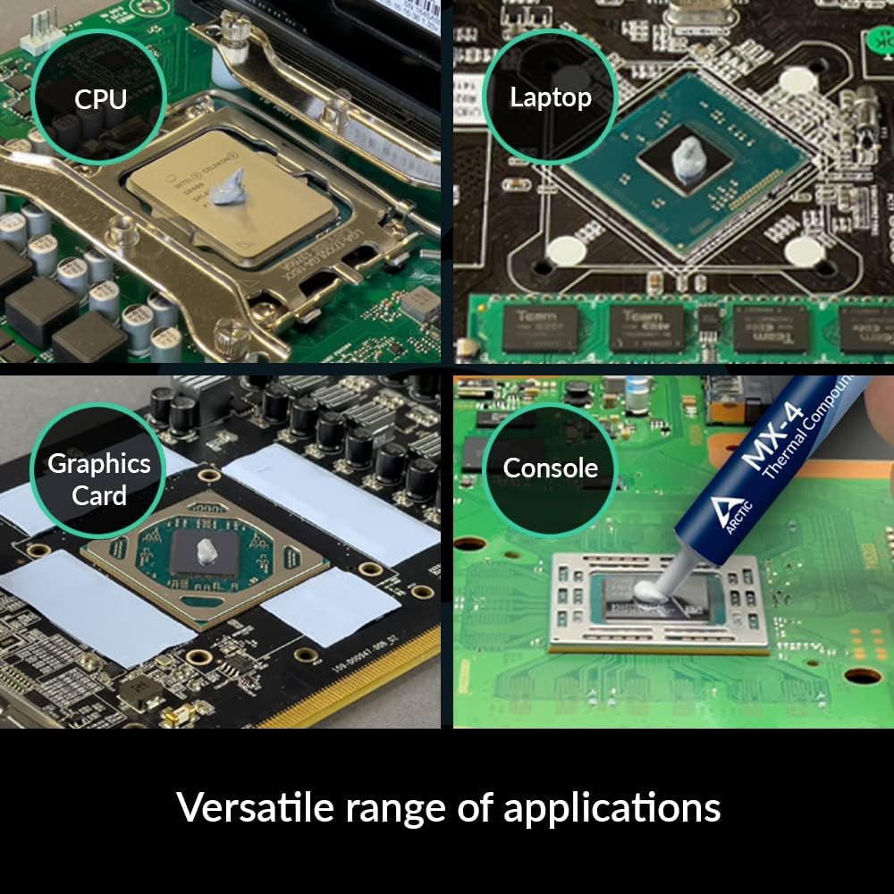 ARCTIC MX-4 (incl. Spatula, 4 g) - Premium Performance Thermal Paste for All Processors (CPU, GPU - PC, PS4, Xbox), Very high Thermal Conductivity, Long Durability, Safe Application, Non-Conductive