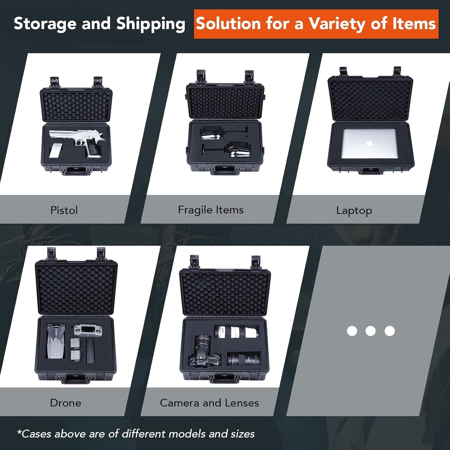 Lykus HC-4410 Waterproof Hard Case with Customizable Foam Insert, Interior Size 17.32x11.42x4.72 in, Suitable for up to 16" Laptop,Starlink Mini,Keyboard,Drill,Audio Mixer,mic,Flashlight,and More