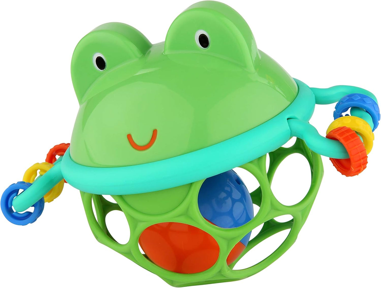 Bright Starts Oball Easy-Grasp Rattle BPA-Free Infant Toy in Teal, Age Newborn and up, 4 Inches