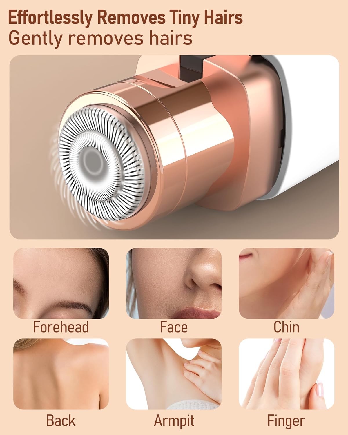 Purilite Select 2-in-1 Rechargeable Facial Hair Remover & Eyebrow Trimmer for Women