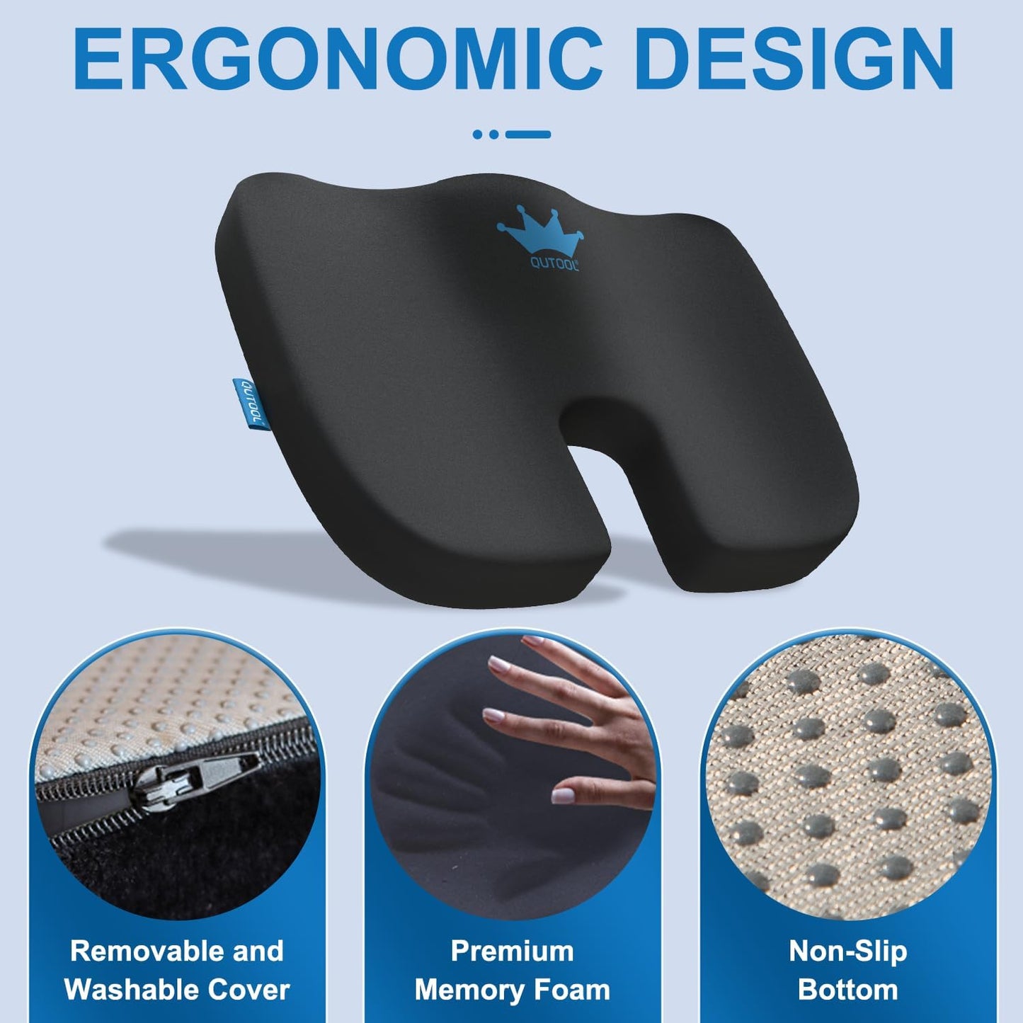 Lumbar Support Pillow for Office Chair Car Memory Foam Back Cushion Back Pain Relief Improve Posture Large Back Pillow for Computer, Gaming Chair, Recliner with Mesh Cover Double Adjustable Straps