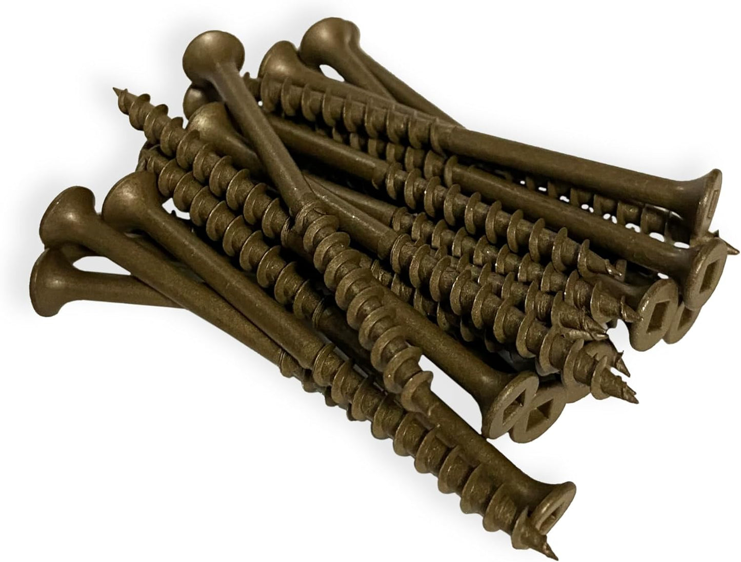 #8 x 3" Deck Screws | Square Drive | Bugle Head | Brown Ruspert | 100pcs Box