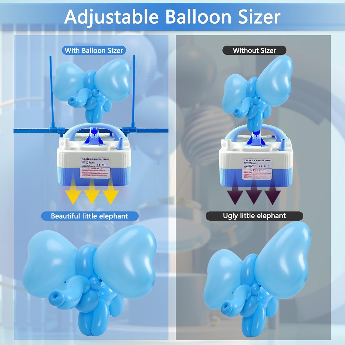 Electric Balloon Pump,Balloon Inflator, Dual Nozzle Electric Air Pump,Balloon Pump Balloons Blower 110V 600W for Party Decoration with Gifts:2 Balloon Tying Tools (Rose red)