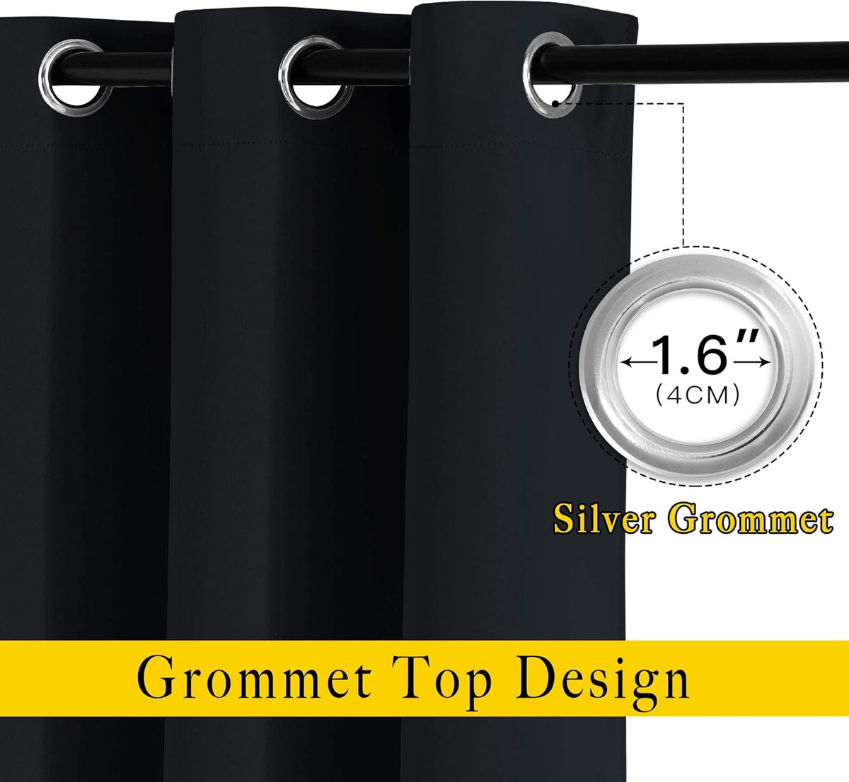 NICETOWN Blackout Curtains 2 Panels for Bedroom- Thermal Insulated Grommet Blackout Curtains 63 Inches Long for Living Room/Kitchen Rideaux occultants (2 Panels, W42 x L63 -Inch,Grey) - PuriLite
