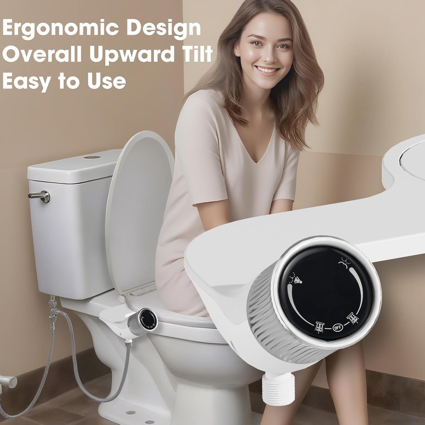 Mornwaen Bidet Attachment for Toilet Seat,Non-Electric Self-Cleaning Dual Retractable Nozzles,Easy to Install,Adjustable Water Pressure for Rear and Feminine Wash