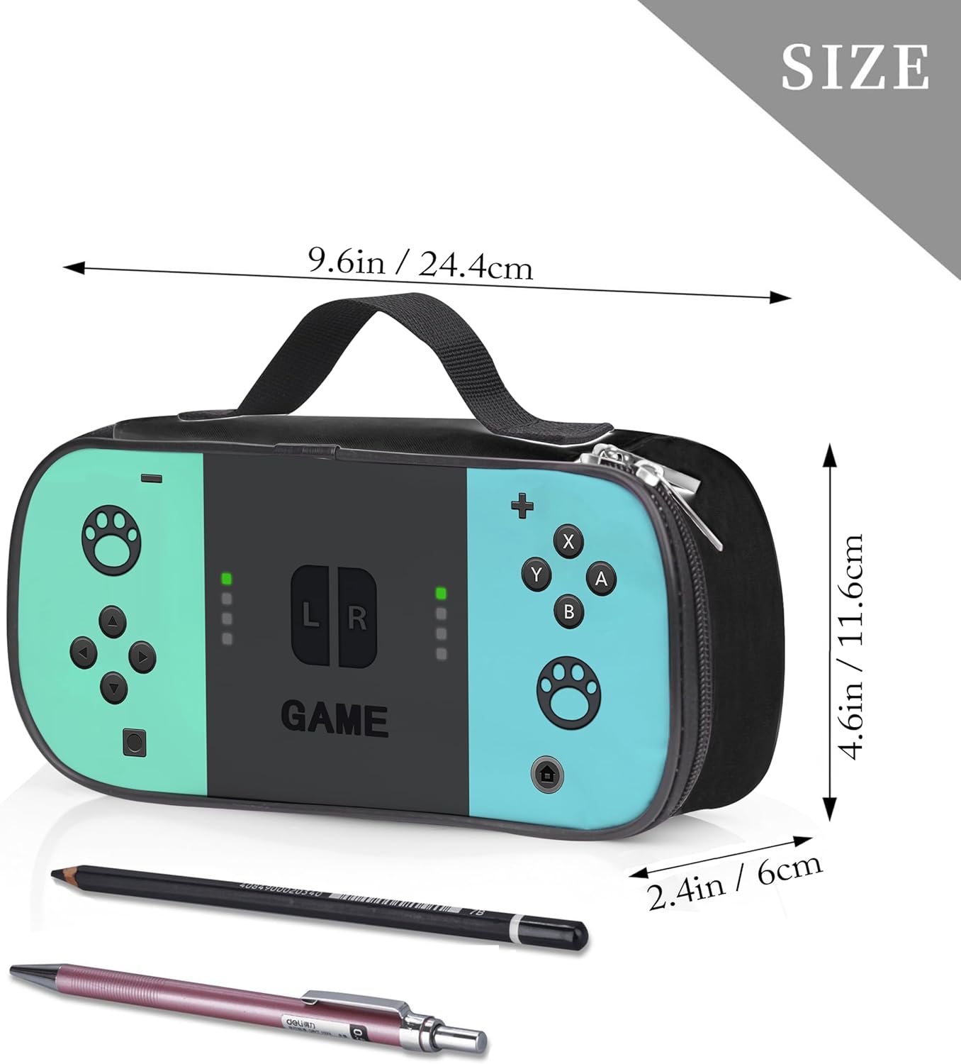 Game Pencil Case for Boys, Pen Holder Case Brush Pot Stationery Multifunction Pen Container Large Capacity Storage Pouch with Zipper Birthday Gifts Pen Box for Boys Men