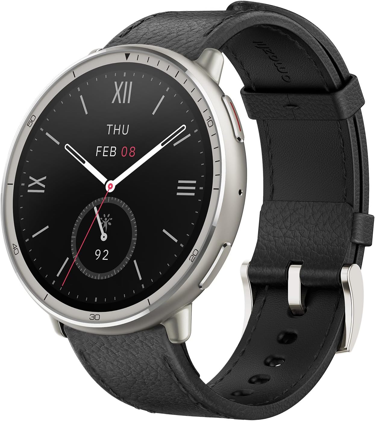 Amazfit Active 2 Smart Watch 1.75" AMOLED Display, Offline Maps with GPS, 10 Day Battery, 160+ Sport Modes, Water Resistant, Heart Rate & Sleep Fitness Tracker for Android & iPhone, Black Leather