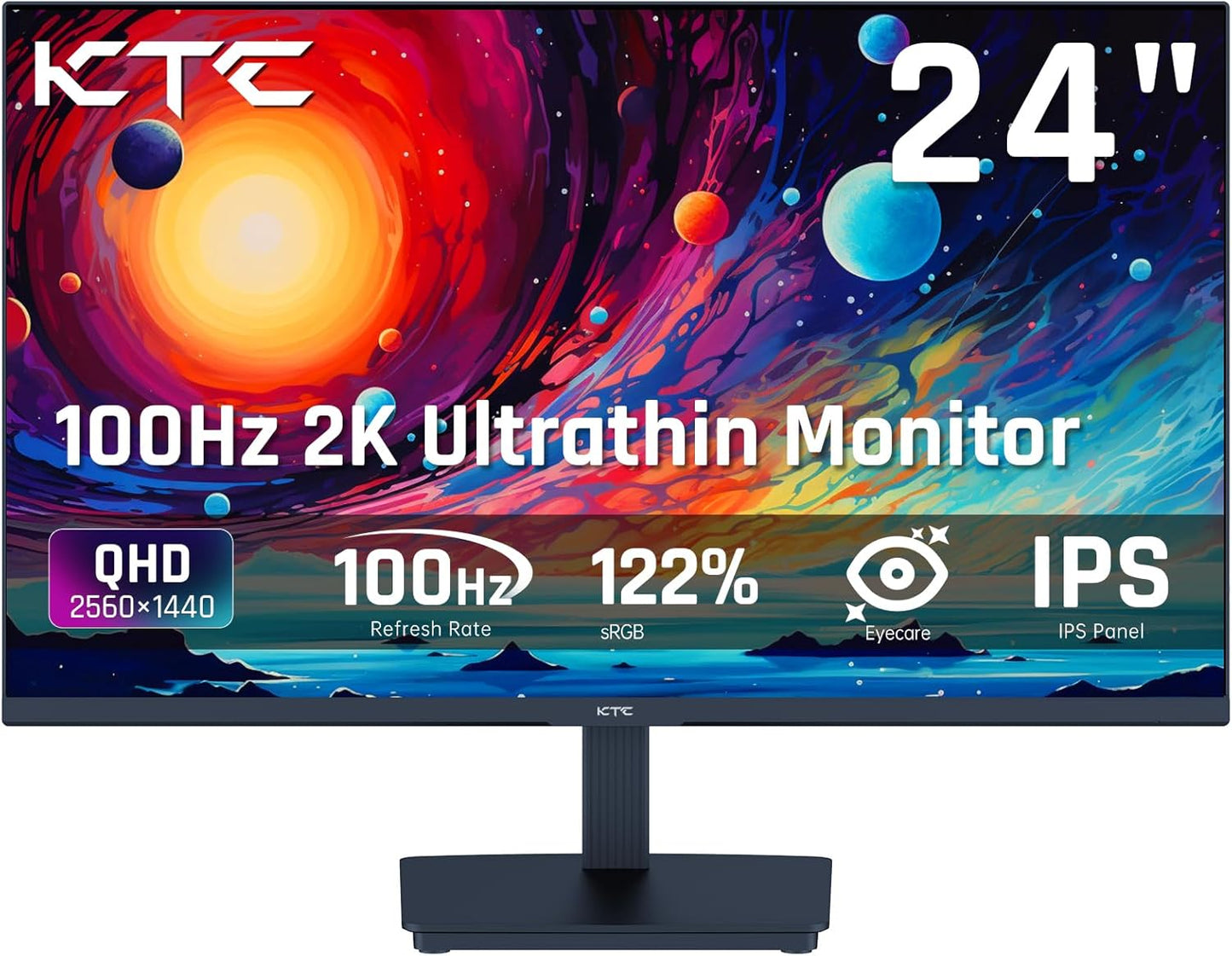 KTC 32 Inch 2K Computer Monitor, IPS 1440p Monitor with Ultra-Thin Bezels, HDR10, Freesync/G-sync, HDMI/DP Ports, Tilt Adjustable, Eyecare, Ideal for Business, Office, and Casual Gaming