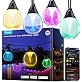 Govee S14 Bulb Outdoor String Lights 2, 96ft Smart RGBIC Warm White Patio Lights with 30 LED Bulbs, 111 Scene Modes for Outdoor Decor, Works with Alexa, Google, Matter, APP Control, IP66 Waterproof